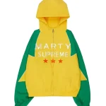 Hailey Bieber Marty Supreme Yellow ans Green Jacket