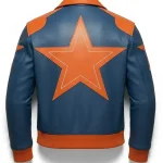 Marty Supreme Classic Leather Blue Bomber Jacket Back