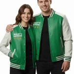 Marty Supreme Green Varsity Leather Jacket