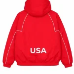 Marty Supreme Hooded Red Jacket Back
