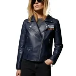 Marty Supreme Navy Blue Biker Jacket