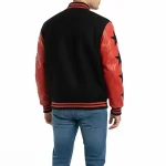 Marty Supreme Red and Black Stars Varsity Jacket Back