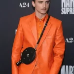 Marty Supreme Timothée Chalamet Leather Orange Blazer