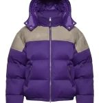 Marty Supreme Timothee Chalamet Puffer Purple Hooded Jacket