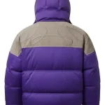 Marty Supreme Timothee Chalamet Purple Puffer Hooded Jacket Back