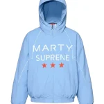 Marty Supreme Timothee Chalamet Sky Blue Hooded Jacket