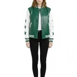 Marty Supreme White and Green Varsity Jacket