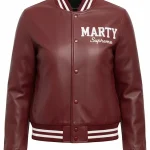 Marty Supreme Womens Vine Red Varsity Jacket