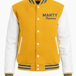 Marty Supreme Womens Yellow and White Varsity Jacket