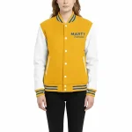 Marty Supreme Yellow and White Varsity Jacket