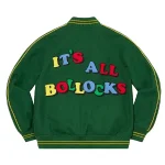 Supreme Its All Bollocks Green Varsity Jacket Back
