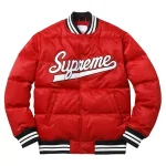 Supreme Puffer Red Varsity Jacket