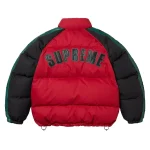 Supreme Star Sleeve Down Red Puffer Jacket Back