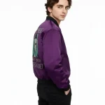 Timothee Chalamet Marty Supreme Purple Jacket Back
