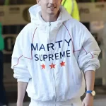 Timothee Chalamet Marty Supreme White Hooded Jacket
