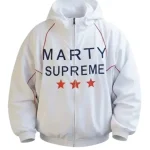 Timothee Chalamet Marty Supreme White Hooded Jacket