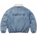 Supreme Faux Shearling Lined Bomber Jacket Denim Back