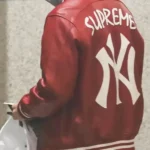 Supreme NY Yankees Varsity Leather Jacket Back