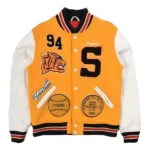 Supreme Tiger White and Yellow Varsity Jacket