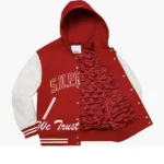 Supreme King Hooded Varsity Red Jacket