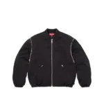Supreme Quilted Black Zip Up Jacket
