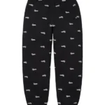 Premium Supreme Repeat Script Fleece Black Trouser